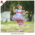 wholesale girls red checkered blue clothing sets